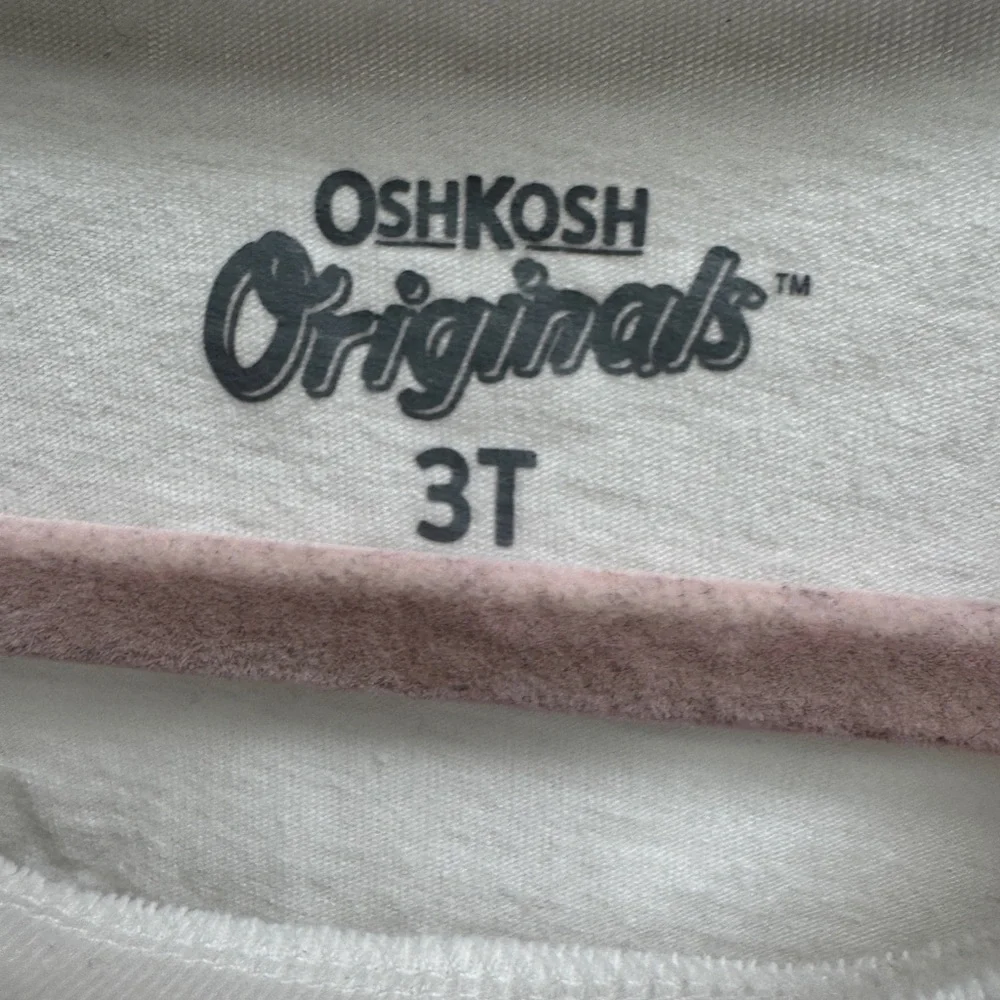 OshKosh B'gosh 3T Girls White and Pink Paris Ooh Lala Short Sleeve Tee